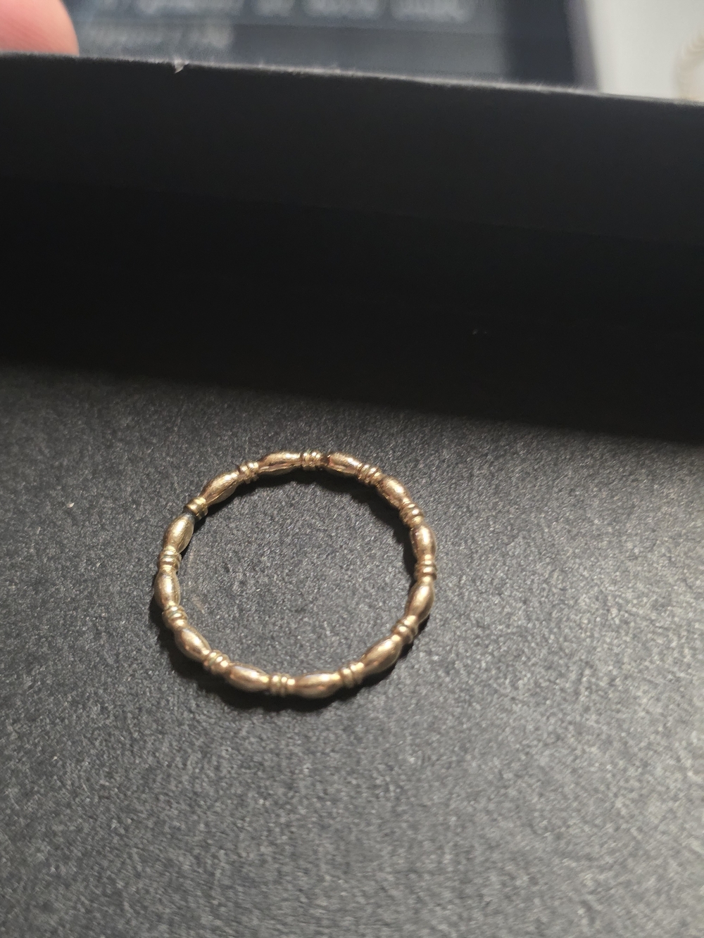 Ring Gold Beaded Stackable Women's Ring